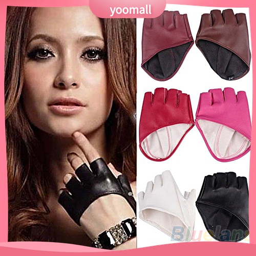 Yomall♡ Găng Tay Giả Da Hở Ngón Thời Trang Cho Nữ