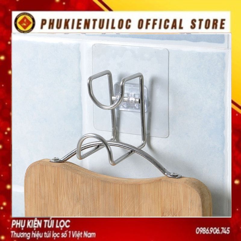 MÓC TREO Thau, CHẬU Khung Sắt U1 - Móc Dính Tường Inox 304 Treo Đồ Dùng Nhà Bếp - Khô Ráo - Sạch Sẽ- Phukientuiloc.com