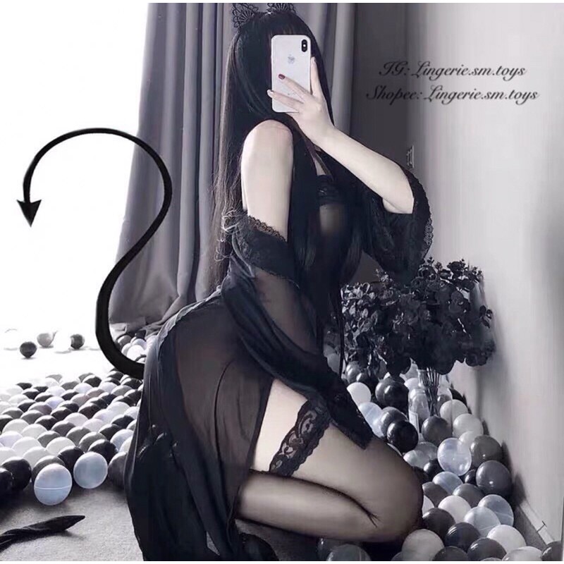 ll2304Chinese Kimono Set/Áo Yếm Choàng Ren Dáng Dài Trung Hoa • LL2304