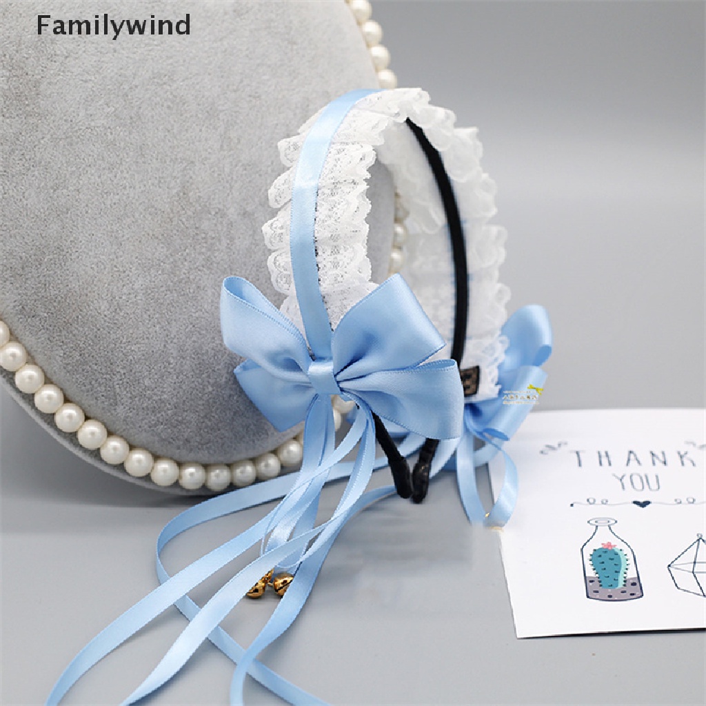 Băng Đô Vải Ren Xanh Dương Phong Cách Gothic Lolita