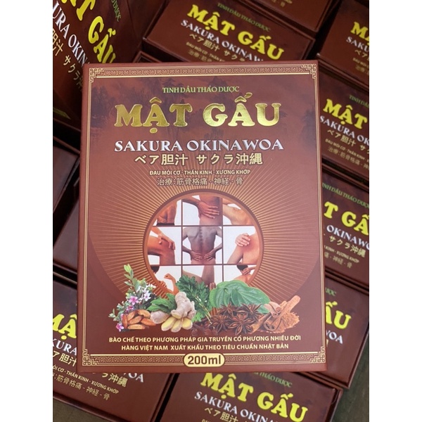 tinh dầu thảo dược MẬT GẤU SAKURA OKINAWOA - Tinh dầu xoa bóp giúp giảm đau xương khớp ,đau cơ ,đau vai gáy