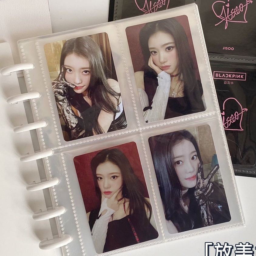 Sổ Binder Bìa kẹp 4 ô gáy còng dùng đựng ảnh idol kpop làm cuốn nhật ký