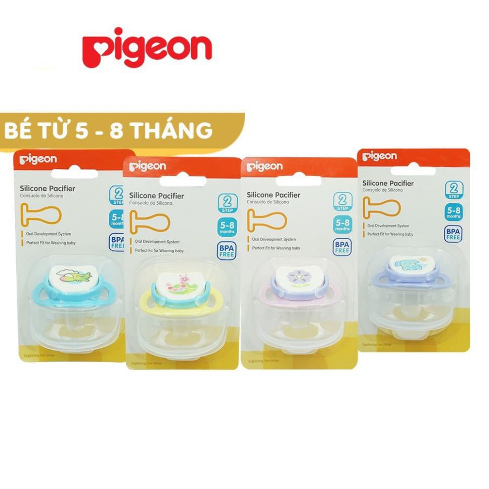 Shop Happy KIDS Ty ngậm Silicone Pigeon Bước 2 hình sâu bướm, hoa tía, voi, máy bay (5 - 8 tháng)