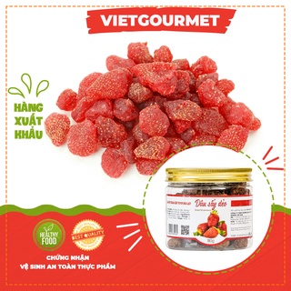 Dâu tây sấy dẻo không đường vị ngọt chua thơm VIETGOURMET/ Dâu sấy dẻo Đà Lạt ăn vặt healthy/ Ăn vặt mẹ bầu