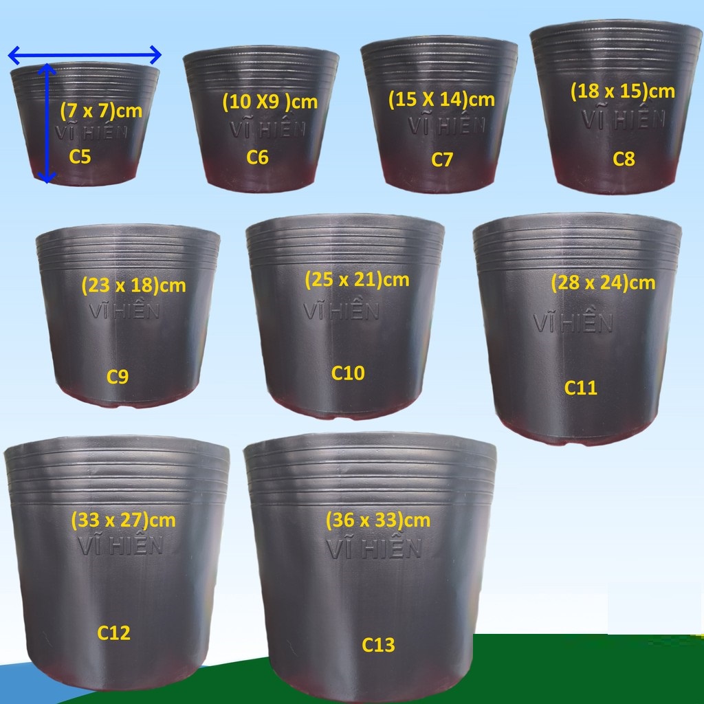 Chậu nhựa dẻo size c5, c7, c8, c9, c10, c12