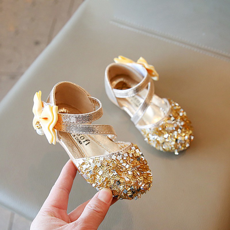 Xăng đan Công Chúa Gắn Nơ Dễ Thương Cho Bé Gái Tập Nhảy