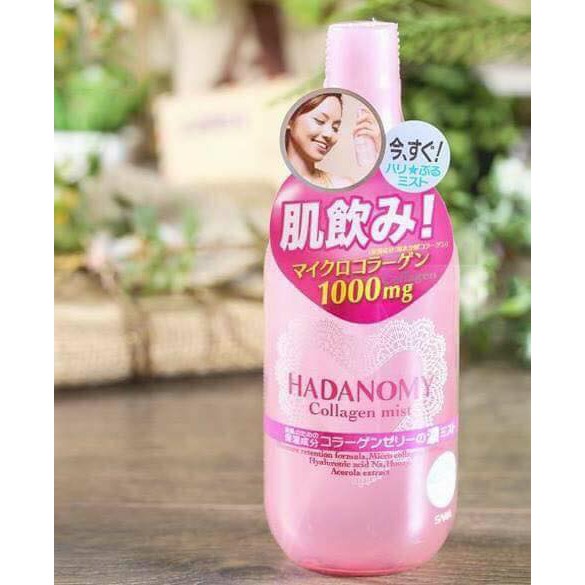 Xịt Khoáng Hadanomy Collagen 250ml Nhật Bản công dụng dưỡng ẩm, chống lão hóa, cân bằng &amp; tái tạo da mặt