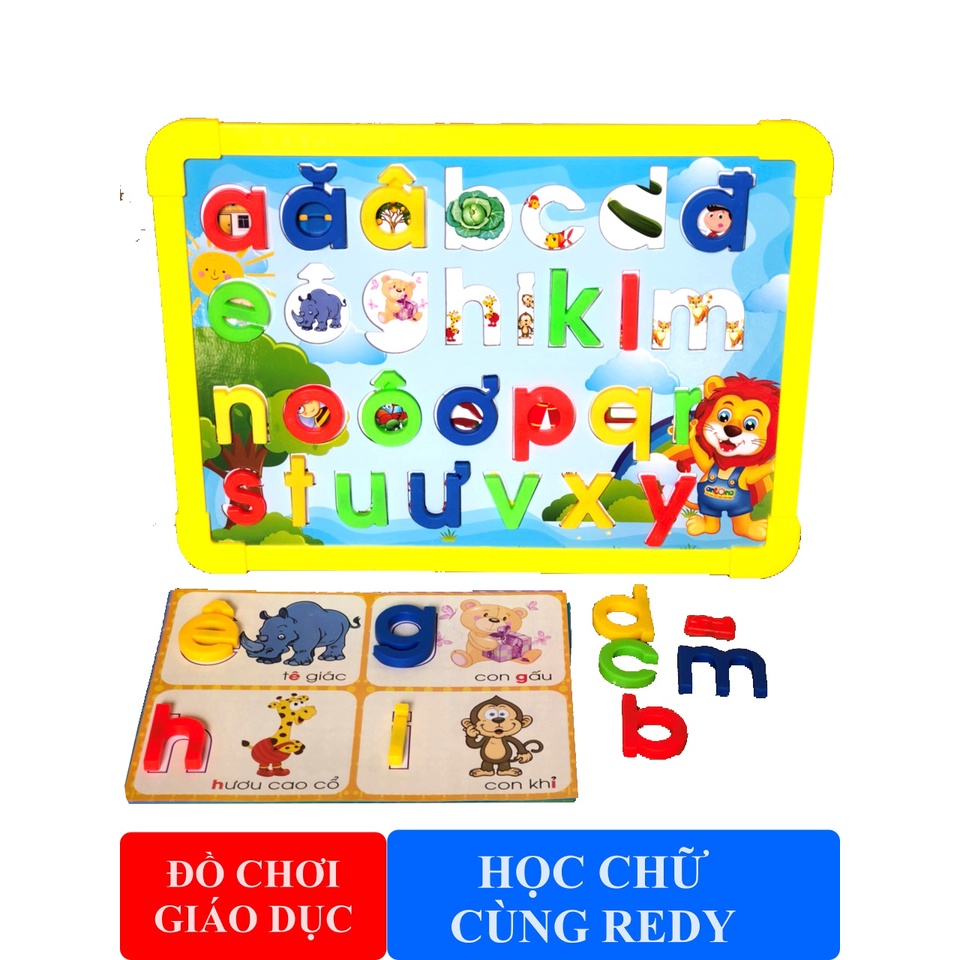 Bảng Học Chữ Cái Tiếng Việt In Thường 2 Mặt Có Nam Châm Kèm Dấu Và Sách Hướng Dẫn( Hàng Việt Nam Cao Cấp)