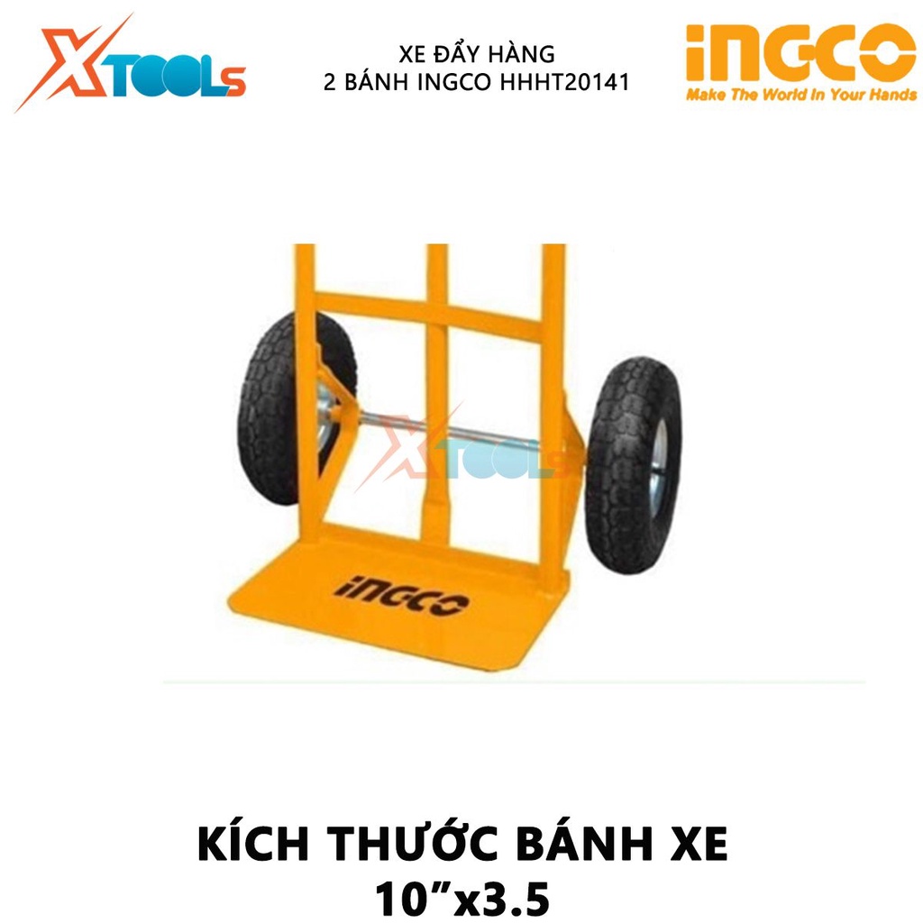 Xe đẩy hàng 2 bánh INGCO HHHT20141 | xe kéo hàng khả năng tải 200kg, độ dày tấm thép 3.5mm, độ dày khung ống 1.2x25mm vậ