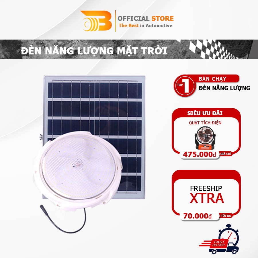 Đèn năng lượng mặt trời 300W 400W 500W đèn ốp trần trong nhà mái hiên pin sạc trọn đời