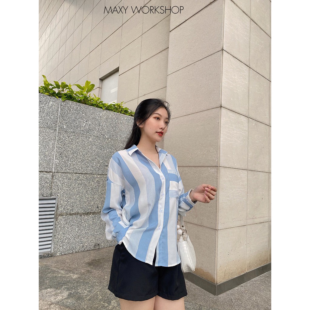 Áo - BLUE OCEAN SHIRT - Áo sơ mi caro freesize