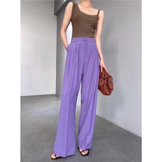 Quần tây nữ - quần cạp cao - chất liệu cao cấp, MÀU TÍM - Tiệm may Diluclothing