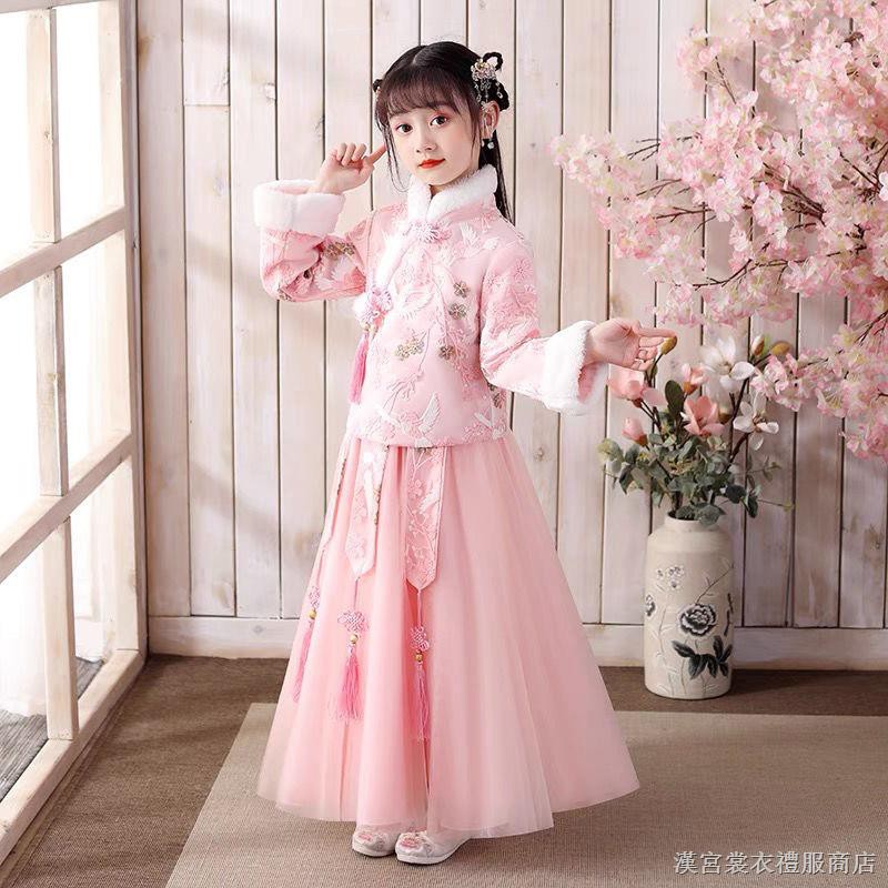 Áo choàng cổ lông dày dặn thời trang năm mới cho bé gái | BigBuy360 - bigbuy360.vn