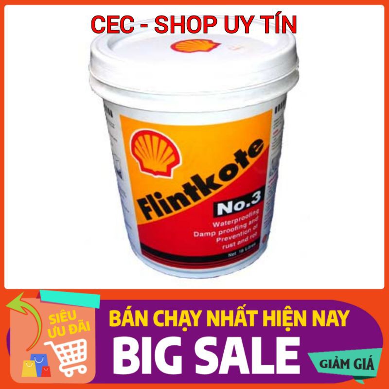 Sơn chống thấm Flintkote 1 lít, Chống thấm Bể nước Hồ cá Koi Màu Đen, Chính hãng Shell Thái Lan - Shop CEC