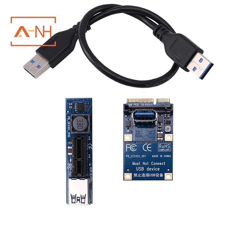 Mini PCIE to PCI-E X1 Riser Card PCI Express X1 Port SATA 30cm USB