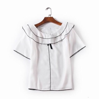 [Quynhmai2204] Áo chiffon voan xốp mỏng phối dây nơ hàng xuất dư