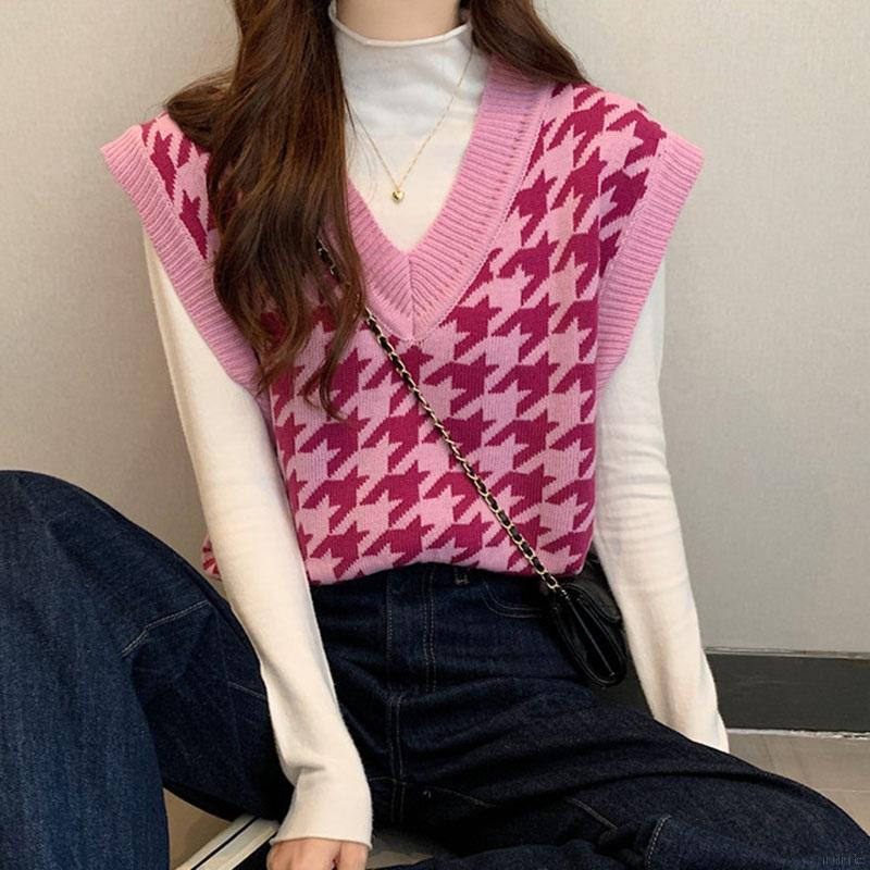 Áo Khoác Gile Dáng Rộng Kẻ Sọc Lưới Thời Trang Thu Đông Dành Cho Nữ | BigBuy360 - bigbuy360.vn