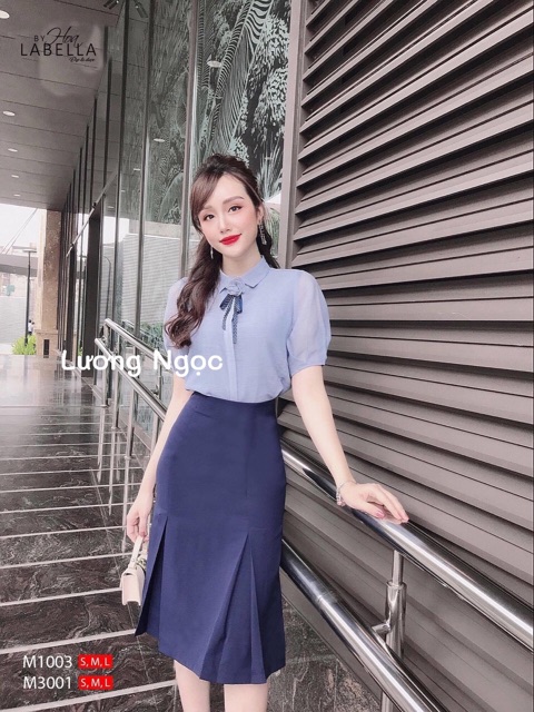 Chân Váy Công Sở Chữ A Dáng Dài Xếp Ly Trước Phong Cách Hàn Quốc, Chân Váy Chữ A Xếp Ly