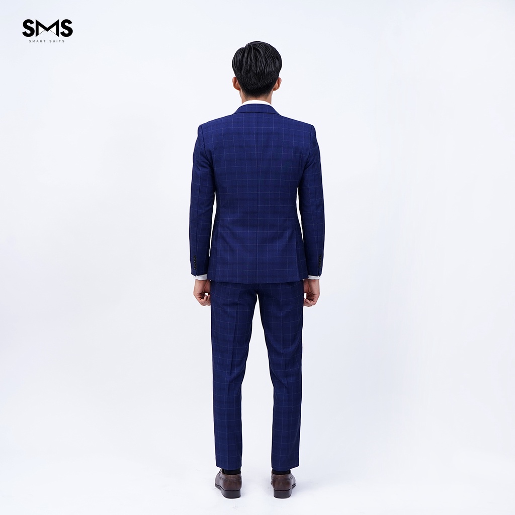 Vest nam Smart Suits xanh đậm kẻ ô, suits sartorial, chuẩn form