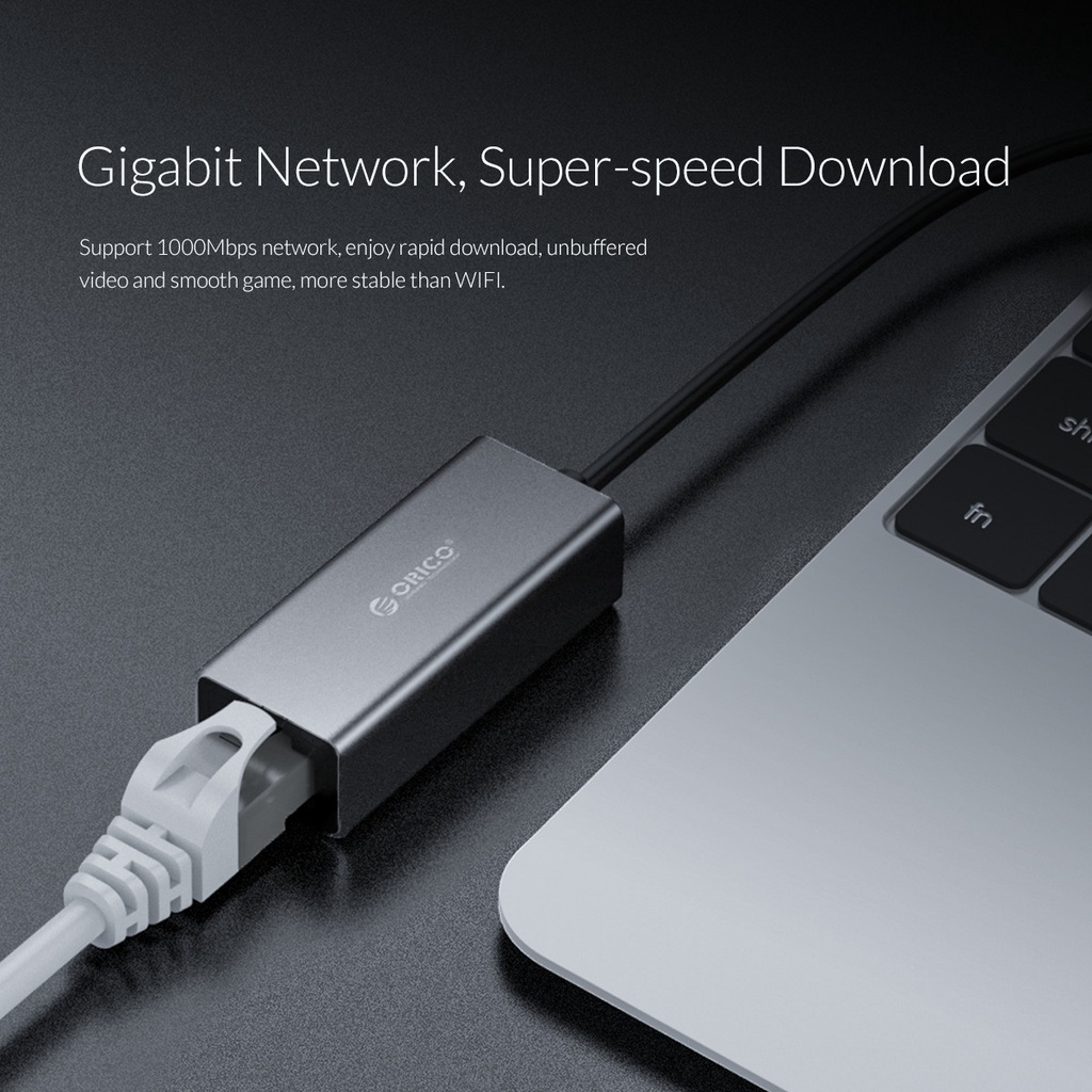 Bộ chuyển Đổi Orico USB Type-C Sang Cổng LAN Giga Orico XC-R45-V1-BK-BP - Hàng Chính Hãng