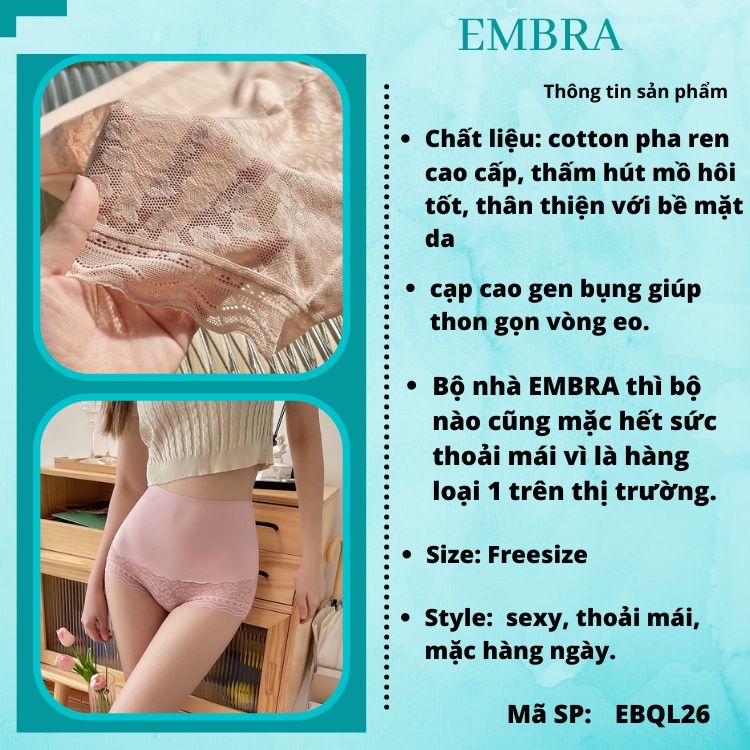 Quần lót nữ EMBRA gen bụng cao cấp EBQL26