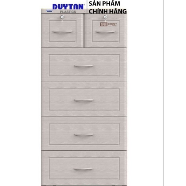 TỦ NHỰA VÂN GỖ 5 TẦNG 6 NGĂN DUY TÂN 60*48*124cm