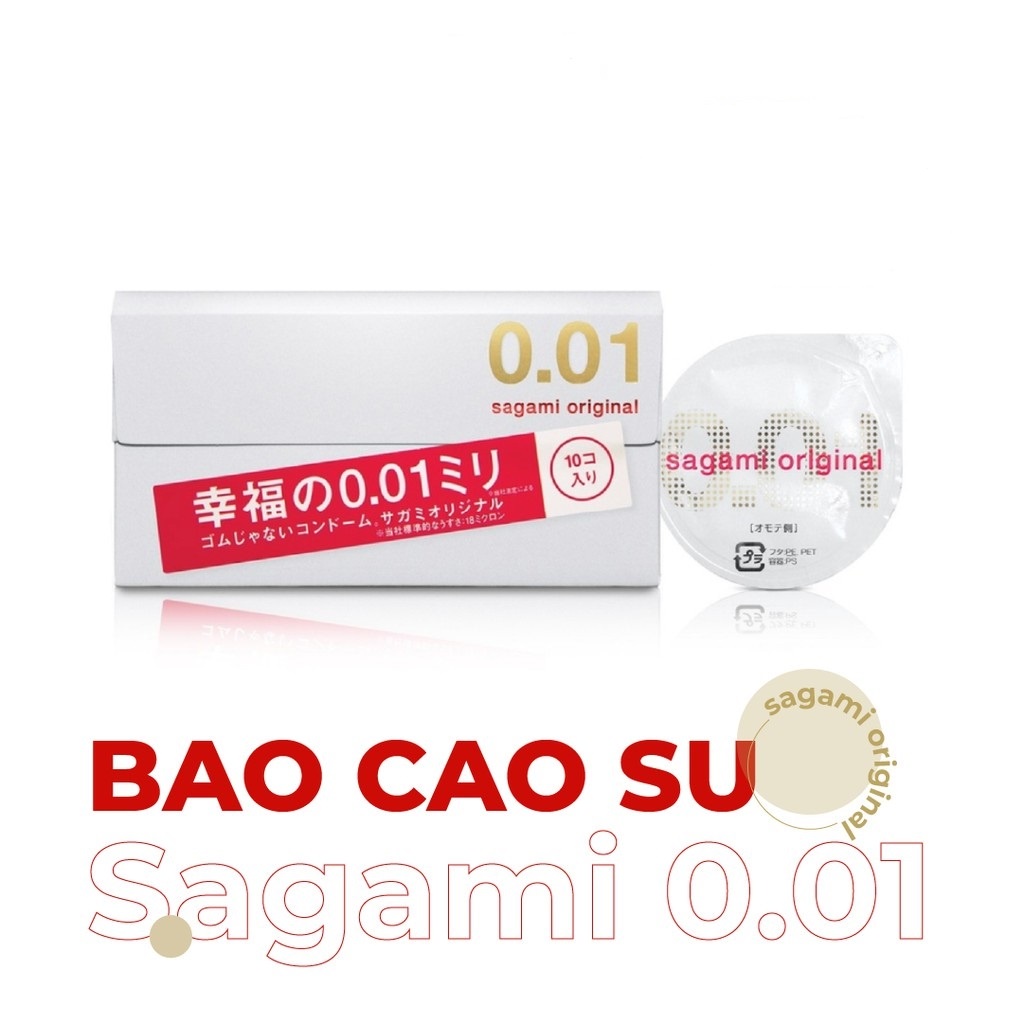 [Siêu tốc/che tên] Bao cao su Sagami Original 001 siêu mỏng, Hộp 5 BCS