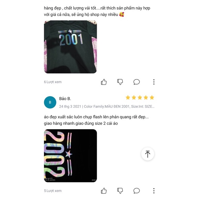 Áo thun phản quang 7 màu Năm sinh 2007