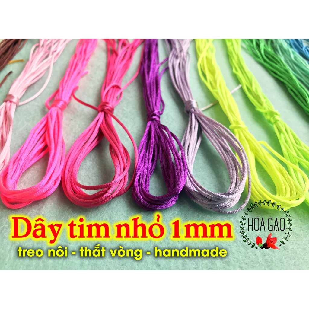 Dây tim nhỏ 1mm dây treo nôi tép 5m GTN5 thắt vòng tay, làm handmade