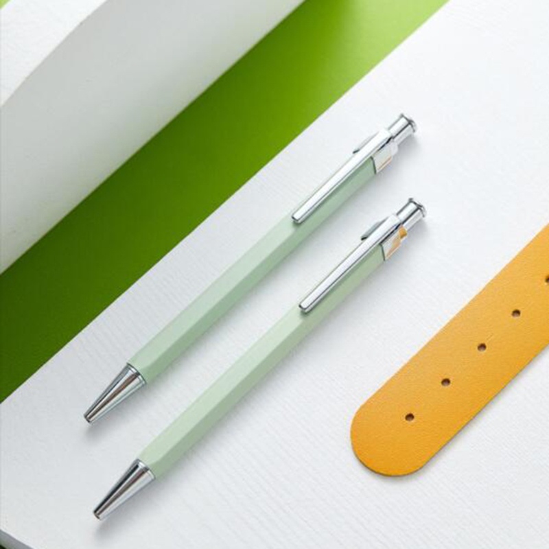 1 Bộ Bút Bi Có Thể Thu Gọn Ngòi 0 5mm Màu Xanh Lá / Hồng / Xanh Lá / Xanh Dương Dùng