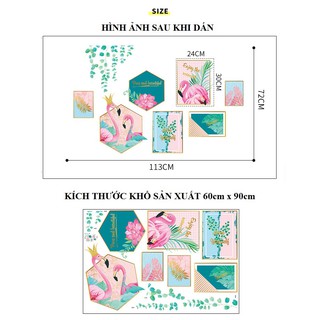 Decal dán tường Khung ảnh chim hạc số 2