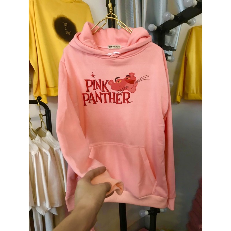 Áo Hoodie Pink Panther Nỉ Bông mềm mịn, hoodie màu hồng
