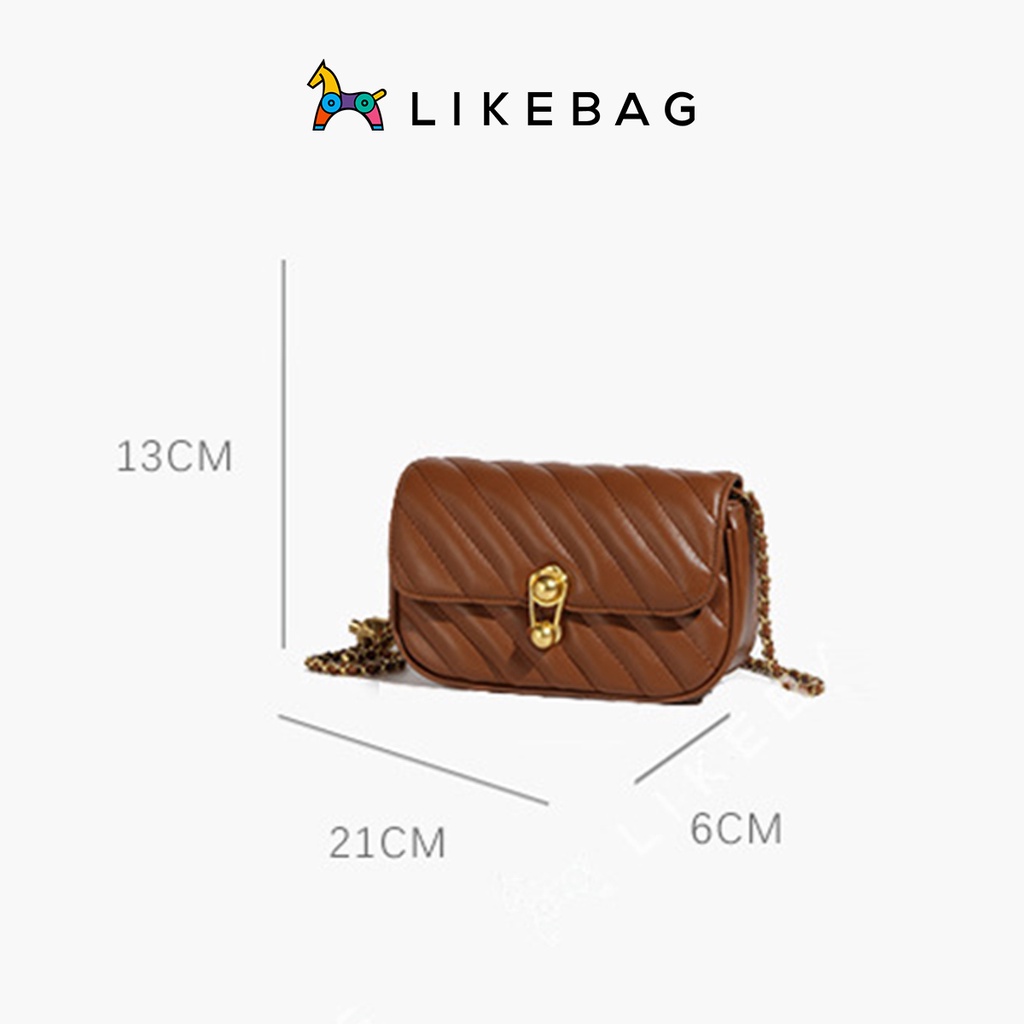 Túi đeo chéo nữ thời trang LIKEBAG dây xích độc đáo có chốt điều chỉnh 221XK6978 - LIBAGI