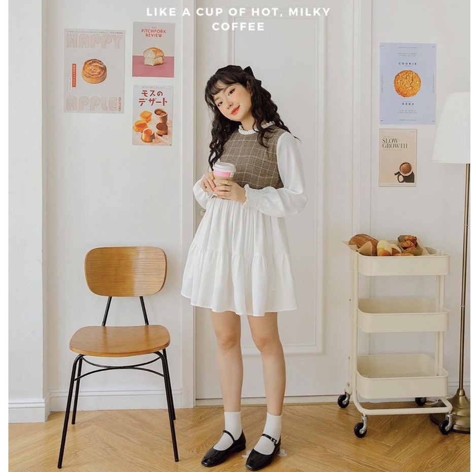 [Mã SKAMFA06 giảm 10% tối đa 50K đơn 0Đ] Naked By V - Váy babydoll Macchiato Dress | BigBuy360 - bigbuy360.vn