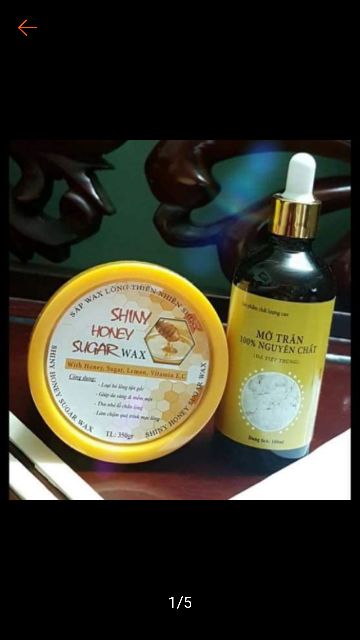 Combo bộ triệt lông gồm wax shiny và mỡ trăn 50ml( có tặng kèm giấy và que wax)