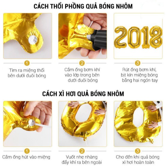 set bong bóng trang trí sinh nhật cho bé tuổi Trâu tặng bơm và keo dán