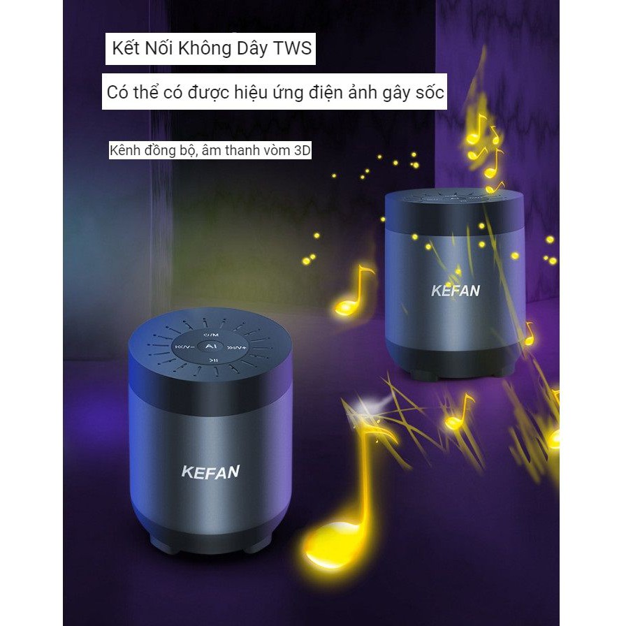 Loa Bluetooth, Loa bluetooth Kefan Bản Nâng Cấp Mới Âm Bass Siêu Trầm, Pin Trâu 2000mah, Hỗ Trợ Mọi Dòng Máy, Nghe Cuộc