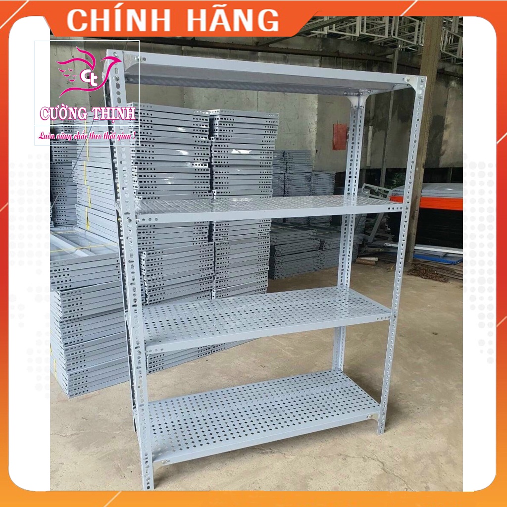 Kệ sắt đa năng 4 Tầng tôn lỗ, Cao 150 x Dài 100 x Rộng 40cm, Kệ trưng bày chậu hoa