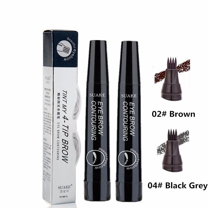 [Hàng mới về] Bút Kẻ Lông Mày Dạng Lỏng Thiết Kế 4 Ngòi Tạo Hiệu Ứng 3d Tự Nhiên