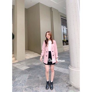 Áo blazer 4 khuy hồng