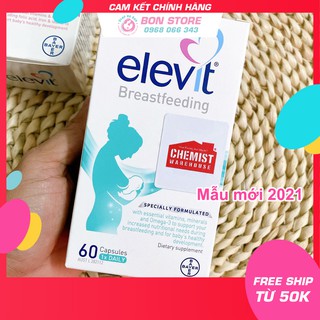 [TEM ĐỎ CHEMIST] Elevit sau sinh cho Mẹ, Elevit Bú, Elevit Breastfeeding 60 viên - HSD 2023