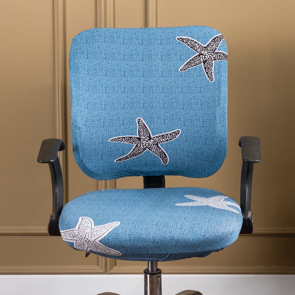 Bộ 2 miếng bọc lưng và mặt ghế chất vải spandex co giãn chống bám bẩn cho ghế văn phòng/ ghế ngồi máy tính ở nhà