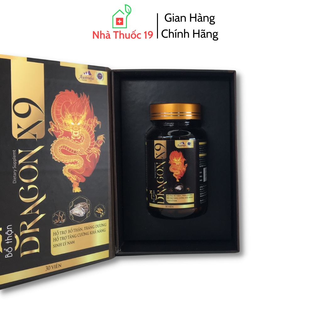 Tăng Cường Sinh Lý Nam Dragon X9 - Bổ Thận Tráng Dương, Tăng Khả Năng Sinh Lý Nam, Giảm Tiểu Đêm Tiểu Rắt (Hộp 30 Viên)