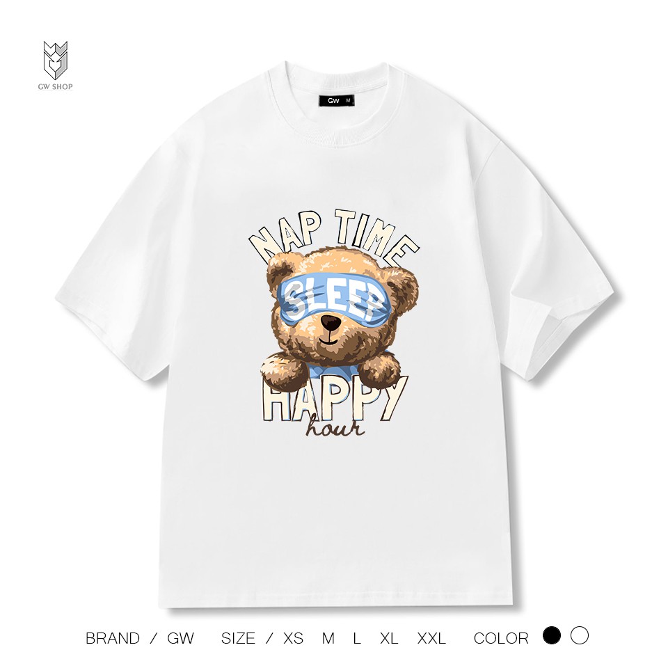 【FREE SHIP】Áo Thun nam nữ unisex Sleeping Bear, áo thun ngắn tay cổ tròn cực đẹp - GW Shop | BigBuy360 - bigbuy360.vn