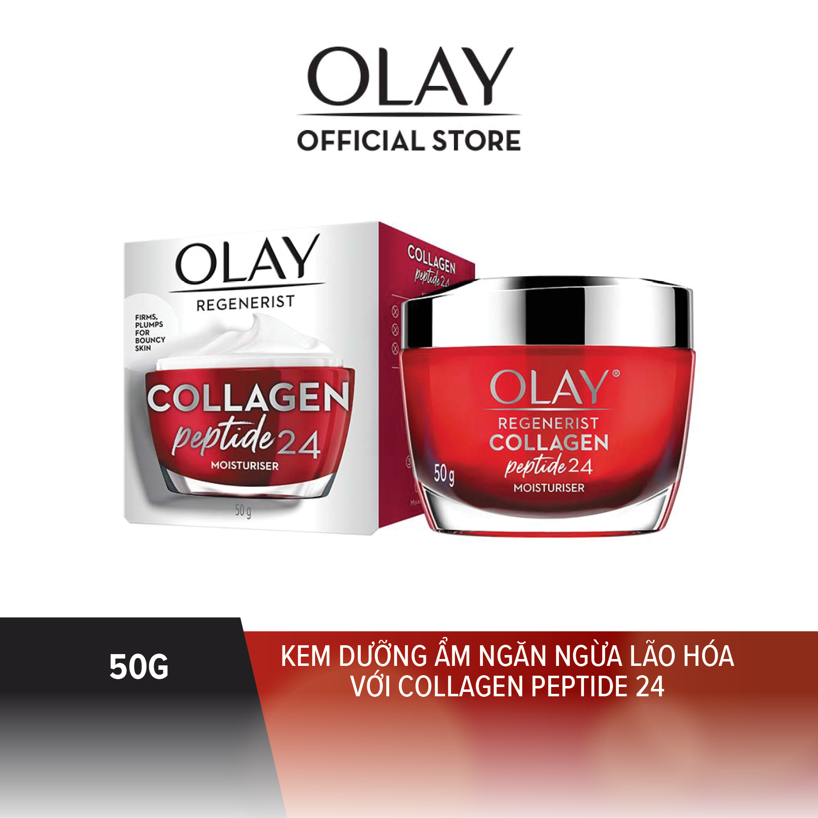 Kem Dưỡng Ẩm Ngăn Ngừa Lão Hóa Olay Chứa Hợp Chất Collagen Peptide 24 50g