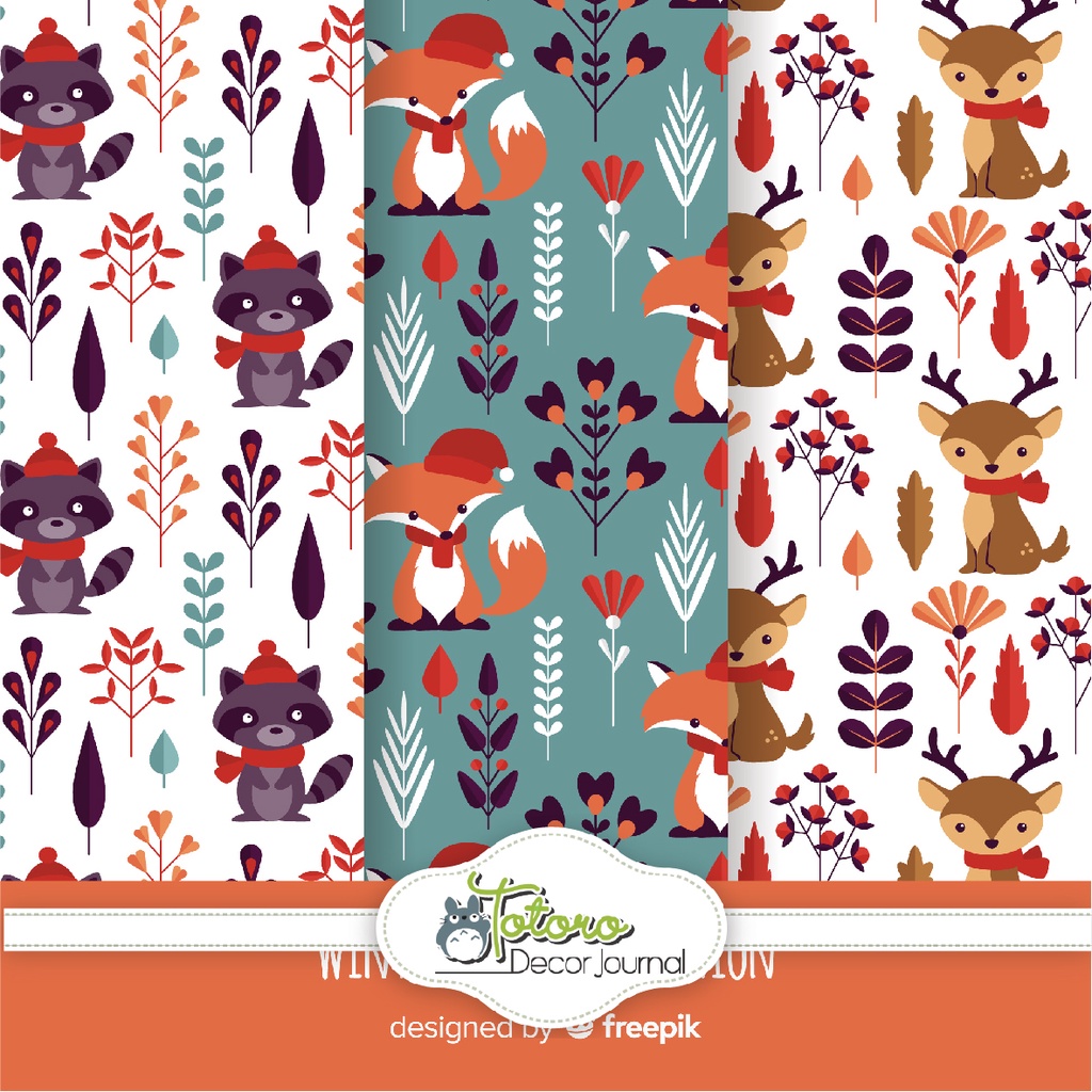 Sét 6 tờ giấy gói hàng gói quà bọc vở họa tiết winter