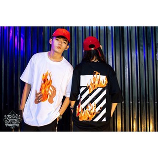 Áo thun Off White lửa trắng và đen