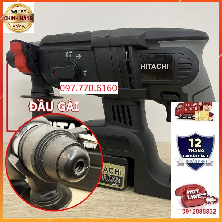 Máy Khoan Bê Tông Pin HITACHI 118V 3 Chức Năng , máy khoan bê tông không chổi than siêu khỏe siêu bền