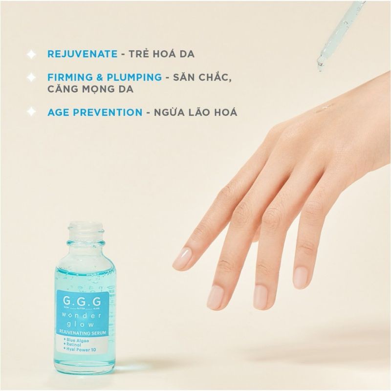 Serum trẻ hoá da, ngừa lão hoá GGG WONDER GLOW REJUVENATING SERUM 30ml | BigBuy360 - bigbuy360.vn