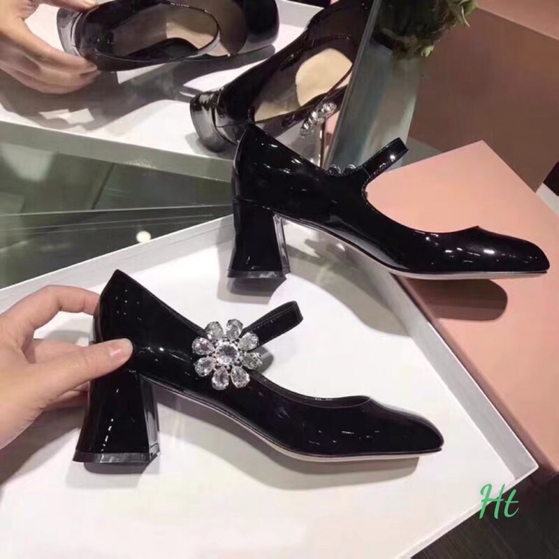 ❄️ HÀNG QUẢNG CHÂU FULL BOX CO SẴN❄️ Giày  búp bê quai gắn hoa đá.